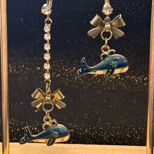 Betsey Johnson Whale Earrings